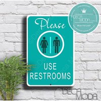 Bitte Benutzen Sie Toiletten Schild, Pool Schilder, Dekor, Toiletten, Schwimmbad Dekor von DecaModa
