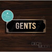 Gebürstetes Kupfer Herren Badezimmer Türschild - 9 X 3 Zoll von DecaModa