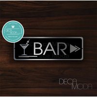 Gebürstetes Silber Metall Bar Zeichen - Anpassbare Hotel Dekor von DecaModa