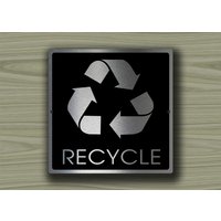 Gebürstetes Silber-Recycle-Zeichen Modernes Bürodekor von DecaModa