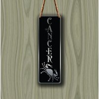 Krebs Sternzeichen Wandkunst Gebürstete Silberne Plakette Zum Aufhängen von DecaModa