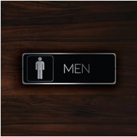 Modernes Gebürstetes Silbernes Herren-Toilettenschild Langlebiger Aluminiumverbundstoff von DecaModa