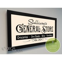 Personalisiertes General Store Schild, General Store Benutzerdefinierte Schilder, Gemischtwarenladen, Holzrahmen, Gemischtwarenladen Schild von DecaModa