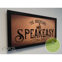 Personalisiertes Speakeasy Zeichen, Speakeasy Bar Schild, Familienname Benutzerdefinierte Schilder, Home Dekor, Schilder von DecaModa