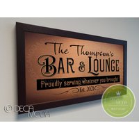 Personalized Bar Und Lounge Schild, Familien Benutzerdefinierte Schilder, Bar Lounge, Hausbar Dekor, Lounge Schild von DecaModa