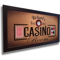 Personalized Casino Room Zeichen, Benutzerdefiniertes Kasino-Zeichen, Schilder, Kasino-Schild, Kasinoraum, Hauscasino-Raumschild, Kasino-Dekor von DecaModa