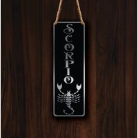 Skorpion Sternzeichen Wandkunst Gebürstete Silberne Plakette von DecaModa