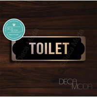 "Toiletten-Türschild Aus Gebürstetem Kupfer 22, 5 X 7, 5 cm von DecaModa