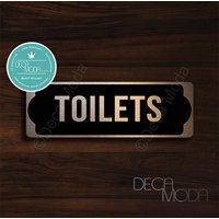 "Toilettenschild Aus Gebürstetem Kupfer Wetterfestes Toiletten-Türschild" von DecaModa