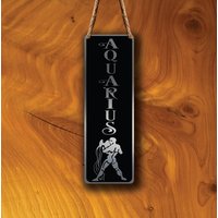 Wassermann Sternzeichen Wandkunst Gebürstete Silberne Plakette von DecaModa