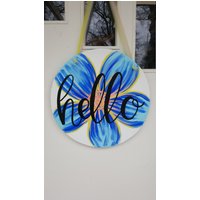 "Großer "Hello" Blumenkreis Aus Holz in Allen Farben, Die Sie Wollen." von DecadentDoorsbyMandy