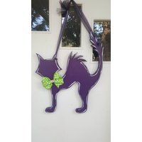Scary Cat Türschild in Jeder Farbe Die Ihr Wollt Scary Cat Türschild in Jeder Farbe Die Ihr Wollt von DecadentDoorsbyMandy