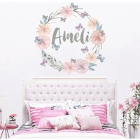 Personalisierter Namenstattat Rustikaler Kinderzimmertatort Mädchen Name Wandtatko Boho Kinderzimmer Dekor Aufkleber Mädchenzimmer Landhausstil von DecalHouse