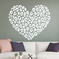 Wand Aufkleber Leopard Herz. Leopard-Aufkleber. Gepard-Aufkleber. Tier Wand. Abnehmbare Vinyl-Aufkleber. Familie Zimmer Dekor. J499 von DecalHouse