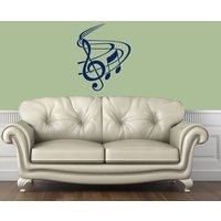 Wand Aufkleber Musik Note Skala Treble Clef Vinyl Home Design Wandbild Kinder Kinderzimmer Baby Zimmer Dekor V175 von DecalHouse