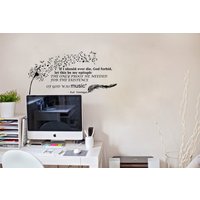 Wand Aufkleber Zitat Kurt Vonnegut Löwenzahn Feder Musik Noten Home Vinyl Kinder Kindergarten Baby Zimmer Dekor V72 von DecalHouse