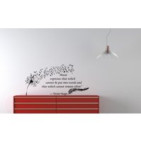 Wand Aufkleber Zitat Victor Hugo Löwenzahn Feder Musical Noten Home Vinyl Kinder Kindergarten Baby Zimmer Dekor V58 von DecalHouse