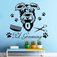 Wandtattooben Hundeschere Aufkleber Haustier Shop Bräutigam Salon Dekor Vinyl Tiersticker Kunst Interior Design Home Decorations Wandbild J699 von DecalHouse