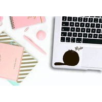 Laptop Vinyl Aufkleber Große Flauschige Katze Miaw Miu Computer Tablet Notebook Tastatur Telefon Wand Mädchens Zimmer Schlafzimmer Wandmalereien von DecalStoreVienna