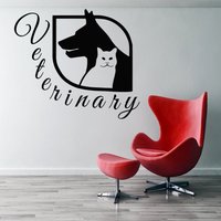 Wand Aufkleber Haustiere Haustier Veterinärdienste Medizin Tierklinik Design Pflege Salon Hospital Shop Katze Hund Vinyl Home Décor A433 von DecalStoreVienna