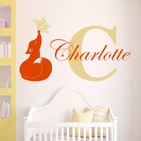 Wand Aufkleber Vinyl Tiere Fuchs Schmetterling Benutzerdefinierte Personalisierte Namen Monogramm Baby Girl Boy Kindergarten Kinder Zimmer Home von DecalStoreVienna