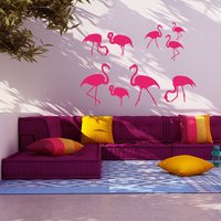 Wand Aufkleber Vögel Fauna Flamingo Pink Bird Flock Natur Vinyl Home Décor Schlafzimmer Kinder Kinderzimmer Zimmer Design Badezimmer Lebende von DecalStoreVienna