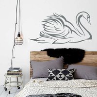 Wand Aufkleber Vogel Swan Lake Doodle Muster Natur Vinyl Decal Home Décor Schlafzimmer Kinderzimmer Zimmer Lebende Kinder Wandbilder S126 von DecalStoreVienna