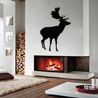 Wand Aufkleber Wild Tiere Nature Hirsch Geweih Hörner Elk Vinyl Home Dekor Schlafzimmer Kunst Kinderzimmer Design Living Jagd Wandbilder A430 von DecalStoreVienna