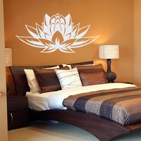 Wand Vinyl Aufkleber Lotus Blume Symbol Home Art Wandbild Yoga Zen Innen Meditation Buddha Osten Schlafzimmer Wohnzimmer Dekor M9 von DecalStoreVienna