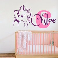 Wand Vinyl Decals Kitty Custom Personalisierte Namen Monogramm Cat Aufkleber Baby Mädchen Schlafzimmer Kinderzimmer Wandbilder Nach Hause Dekor Kids von DecalStoreVienna