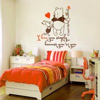 Wandtattoo Vinyl Aufkleber Home Deco Wandbild Zitat I Love You Simply Because You're Winnie The Pooh Piglet Girls Boys Kinderzimmer N20 von DecalStoreVienna