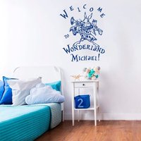 Wandtattoo Vinyl Aufkleber Wandbilder Alice Im Wunderland Willkommen Mädchen Jungenzimmer Monogramm Personalisierter Name N8 von DecalStoreVienna