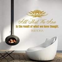 Wandtattoos Zitat All That We Are Is The Result Of What We Have Thought Buddha Lotus Meditation Wisdom Inspiration Vinyl Sticker Dekor M73 von DecalStoreVienna