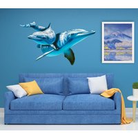 3D Delphine Wandtattoo, Delfine Wandaufkleber, 3D-Delfine-Wand-Dekor von DecalTrend
