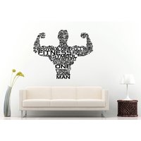 Bodybuilder Volle Fitness Mann Guy Kerl Worte Zitat Sagen Typografie Zug Gym Aufzug Wand Aufkleber Vinyl Wandbild Zimmer Dekor L888 von DecalTrend