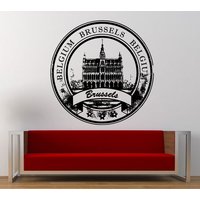 Brüssel Belgien Stempel Aufkleber Vinyl Wandbild Verlassen Schlafzimmer Zimmer Home Decor Kostenloser Versand L335 von DecalTrend
