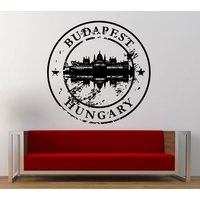 Budapest Ungarn Stempel Aufkleber Vinyl Wandbild Verlassen Schlafzimmer Zimmer Home Decor Kostenloser Versand L350 von DecalTrend
