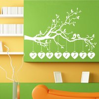 Custom Name Vögel Tree Branch Blätter Herzen Natur Design Wand Aufkleber Vinyl Wandbild Decal Home Haus Wohnung Art Decor Kostenloser Versand L122 von DecalTrend