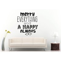 Frohe Alles Glücklich Immer Mustage Citation Zitiere Sagen Wall Decal Vinyl Aufkleber Wandbild Room Decor L1188 von DecalTrend