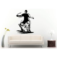 Fußballspiel in Aktion Skizze Mann Athlet Treten Ball Fußball Sport Wall Decal Vinyl Aufkleber Wandbild Room Decor L797 von DecalTrend