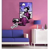 Geisha Wandaufkleber, Wand-Dekor, Wandkunst von DecalTrend