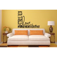 Glücklich Wahre Liebe Für Immer Zusammen Zitat Sagen Innenwand Decal Aufkleber Vinyl Wandbild Schlafzimmer Zimmer Home Decor Kostenloser Versand von DecalTrend