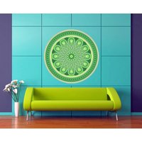 Grüne Mandala Wandaufkleber, Grüne Mandala-Wand-Dekor von DecalTrend