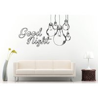 Gute Nacht Schlafen Worte Hängende Glühlampen Zitat Sagen Schlafzimmer Zimmer Wand Aufkleber Vinyl Wandbild Room Decor L1156 von DecalTrend