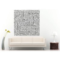 Haar-Nail Spa Massage Salon Nahtlose Muster Mit Word Cloud Wall Decal Vinyl Aufkleber Wandbild Room Decor L614 von DecalTrend