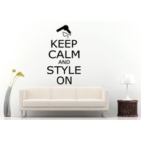 Haare Beauty Zitat Sagen Keep Ruhig Salon Spa Wall Decal Vinyl Aufkleber Wandbild Room Decor L914 von DecalTrend