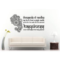 Henna Paisley Glück Yoga Namaste Mandala Zitat Sagen Diy Wand Aufkleber Vinyl Wandbild Dekor Art L2194 von DecalTrend