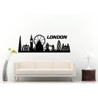 London City England Landmark Skyline Blick Tall Buildings Brücken Wand Aufkleber Vinyl Wandbild Room Decor L1034 von DecalTrend