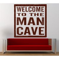 Mann Höhle Willkommen Bei Der A Mans Zimmer Decal Aufkleber Vinyl Wandbild Verlassen Schlafzimmer Home Decor Kostenloser Versand L376 von DecalTrend