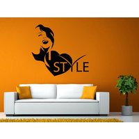 Mode-Shopping Stil Frau Female Mädchen Dressing Design Swag Getup Wand Fenster Aufkleber Vinyl Silhouette Dekor L1919 von DecalTrend
